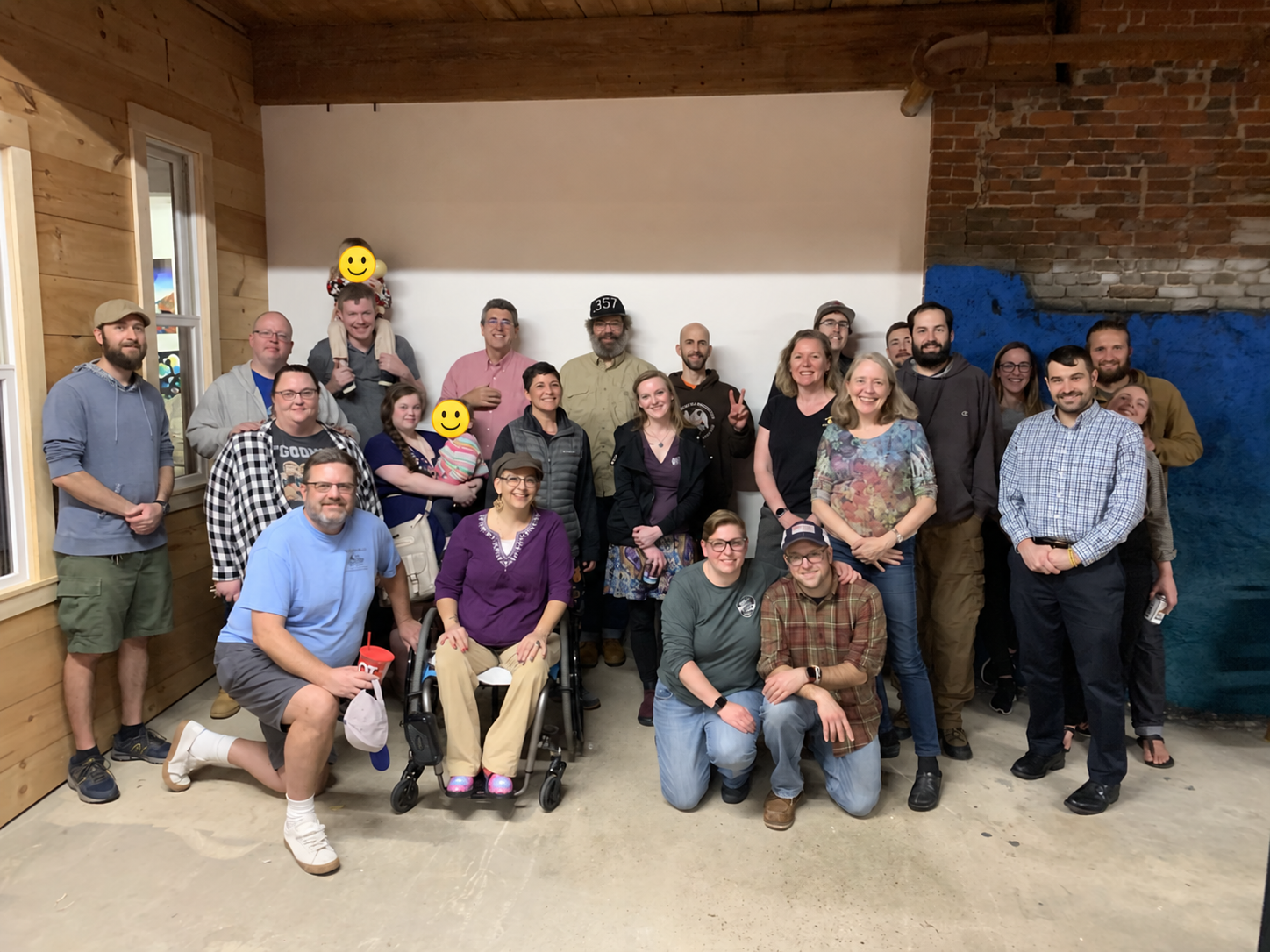 Adults and children gathered inside the SHELL for its first meetup on November 12, 2020.